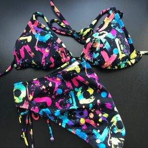 Roxy Surf Paint Splatter Bikini Set